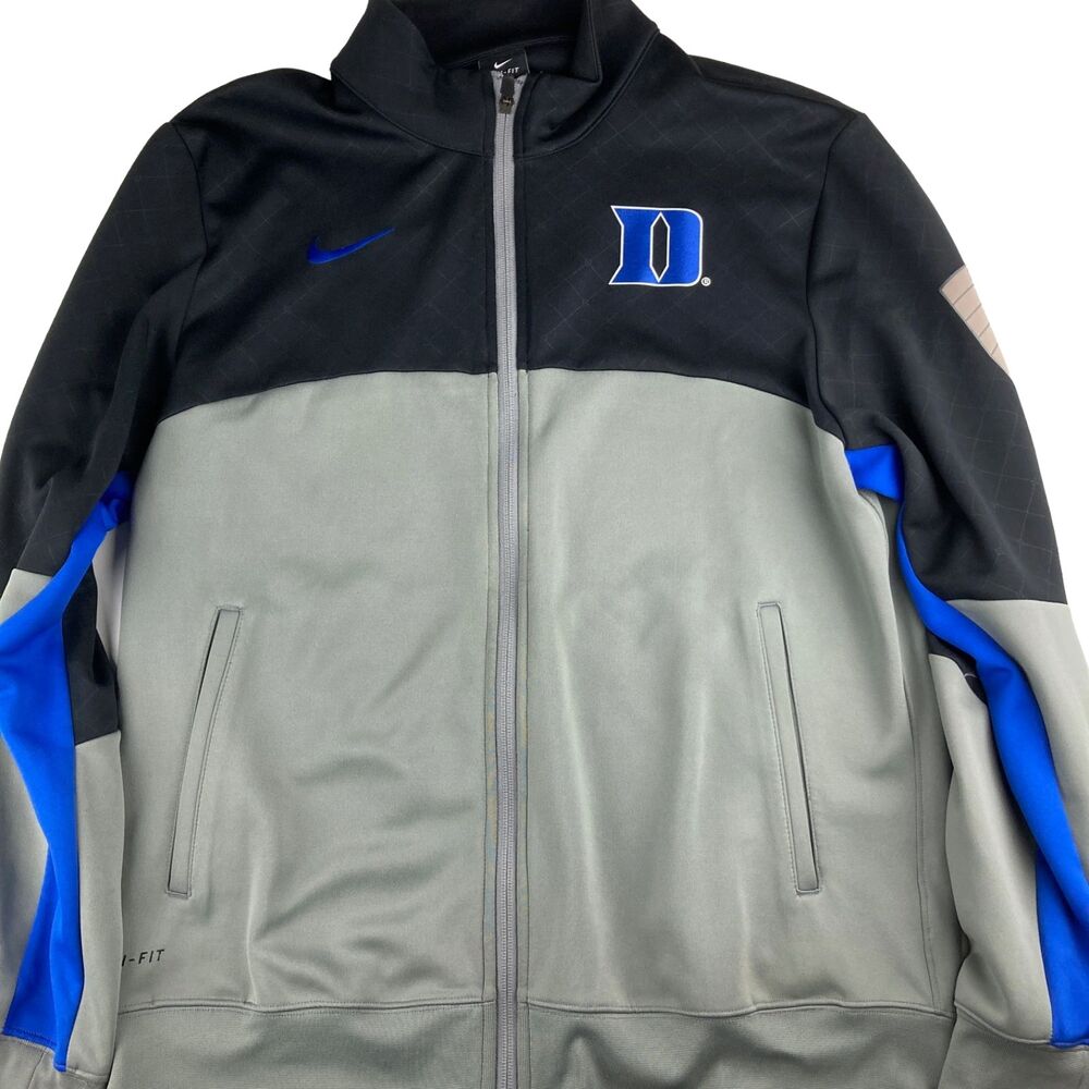 Nike Duke Blue Devils Dri-FIT Full Zip Track Jacket Mens Large Gray Blue NCAA